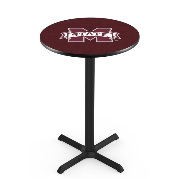 Holland Bar Stool Co 36" Blk Wrinkle Mississippi State Pub Table - L211B3628MSSSTU