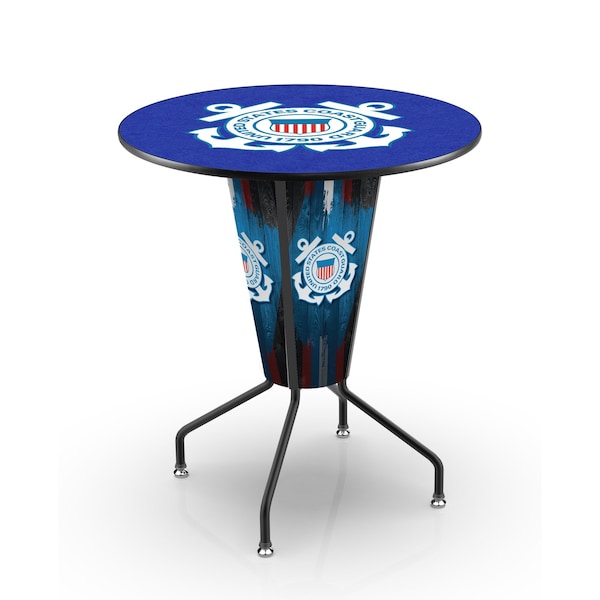 Holland Bar Stool Co Lighted 42" Black Coast Guard Pub Table - L218B42CSTGRD36RCSTGRD