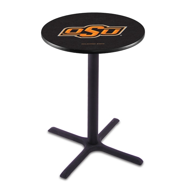 Holland Bar Stool Co 36" Blk Wrinkle Oklahoma State Pub Table - L211B3628OKSTUN