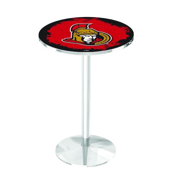 Holland Bar Stool Co 42" Chrome Ottawa Senators Pub Table - L214C4228OTTSEN