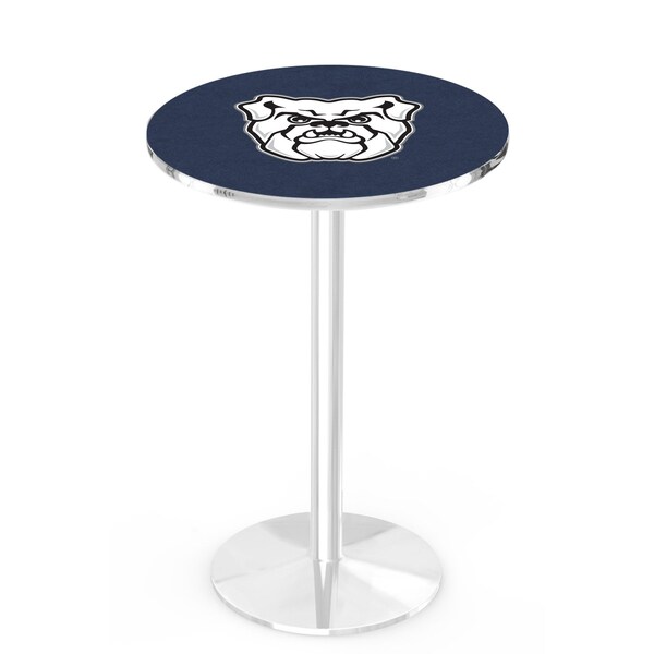 Holland Bar Stool Co 36" Chrome Butler University Pub Table, 36" dia. Top - L214C3636BUTLER
