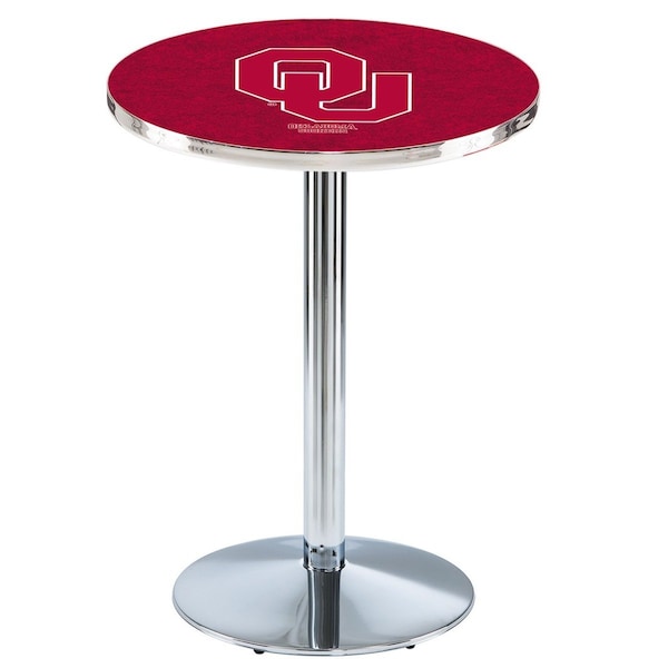 Holland Bar Stool Co 36" Chrome Oklahoma Pub Table, 36" dia. Top - L214C3636OKLHMA
