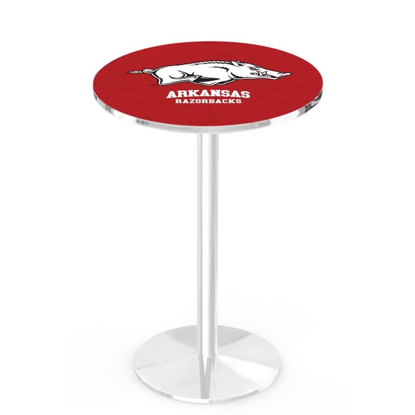 Holland Bar Stool Co 42" Chrome Arkansas Pub Table, 36" dia. Top - L214C4236ARKNUN