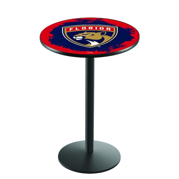 Holland Bar Stool Co 42" Blk Wrinkle Florida Panthers Pub Table - L214B4228FLAPAN
