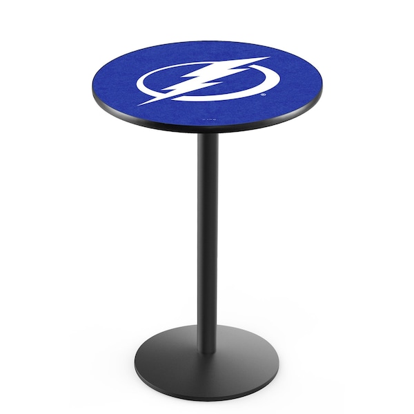 Holland Bar Stool Co 42" Blk Wrinkle Tampa Bay Lightning Pub Table, 36" dia. Top - L214B4236TBLGHT