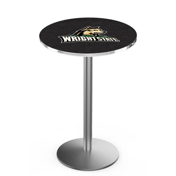 Holland Bar Stool Co 36" Stainless Steel Wright State Pub Table, 36" dia. Top - L214S3636WRTSTU