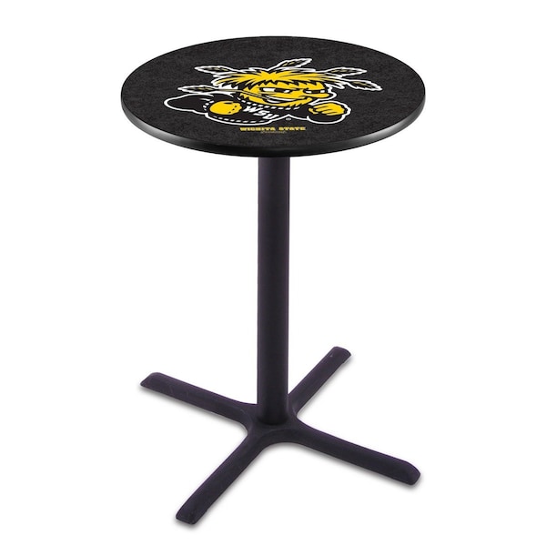 Holland Bar Stool Co 42" Blk Wrinkle Wichita State Pub Table, 36" dia. Top - L211B4236WICHST
