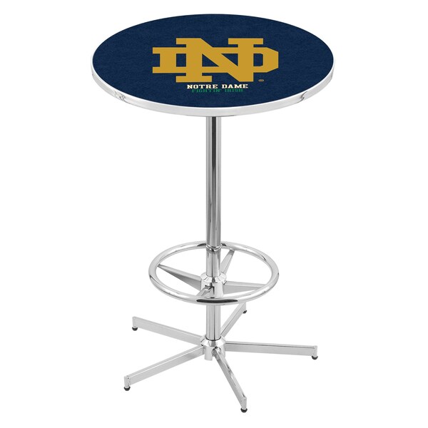 Holland Bar Stool Co 42" Chrome Notre Dame (ND) Pub Table, 36" dia. Top - L216C4236ND-ND