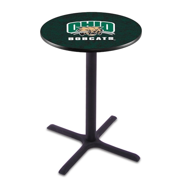 Holland Bar Stool Co 42" Blk Wrinkle Ohio University Pub Table, 36" dia. Top - L211B4236UNIVOH