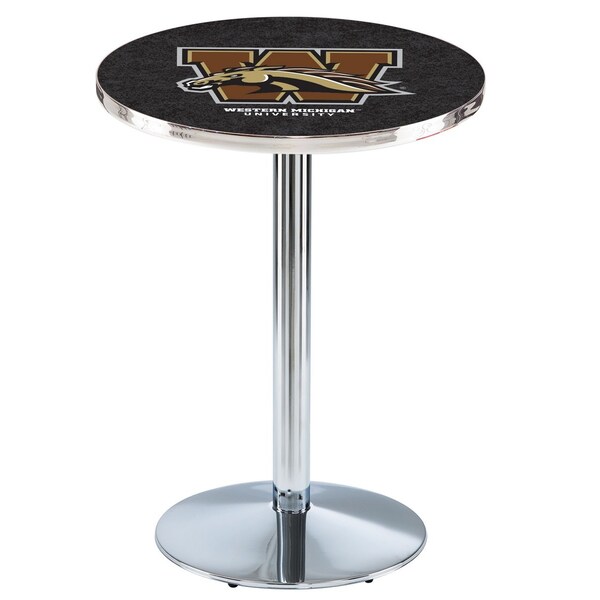 Holland Bar Stool Co 42" Chrome Western Michigan Pub Table - L214C4228WESTMI