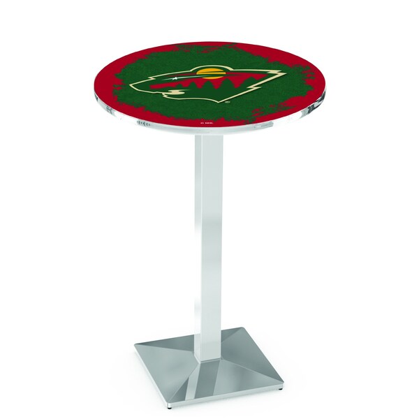 Holland Bar Stool Co 36" Chrome Minnesota Wild Pub Table - L217C3628MINWLD