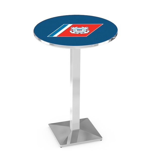 Holland Bar Stool Co 42" Chrome U.S. Coast Guard Pub Table - L217C4228CSTGRD