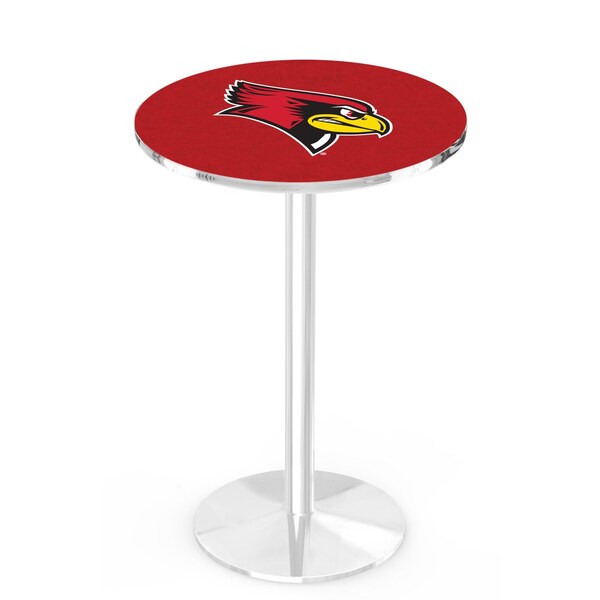 Holland Bar Stool Co 42" Chrome Illinois State Pub Table, 36" dia. Top - L214C4236ILLSTU