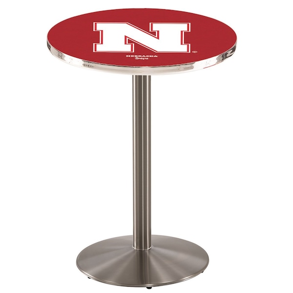 Holland Bar Stool Co 36" Stainless Steel Nebraska Pub Table - L214S3628NEBRUN
