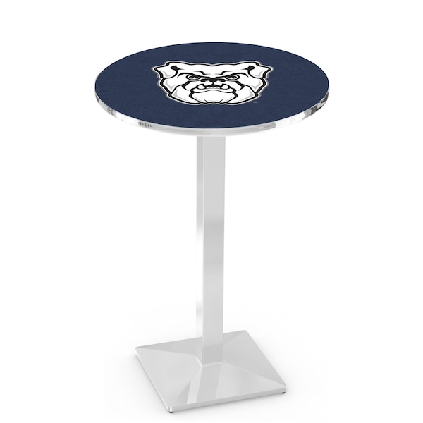 Holland Bar Stool Co 36" Chrome Butler University Pub Table, 36" dia. Top - L217C3636BUTLER