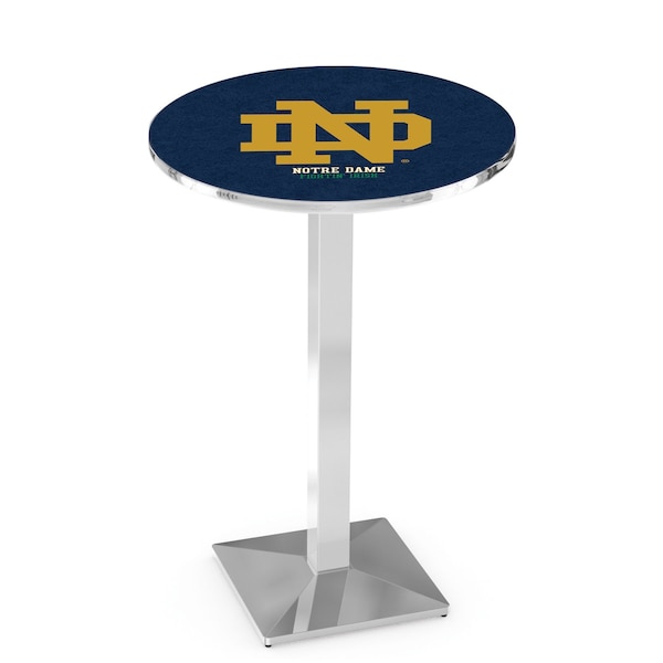 Holland Bar Stool Co 42" Chrome Notre Dame (ND) Pub Table, 36" dia. Top - L217C4236ND-ND