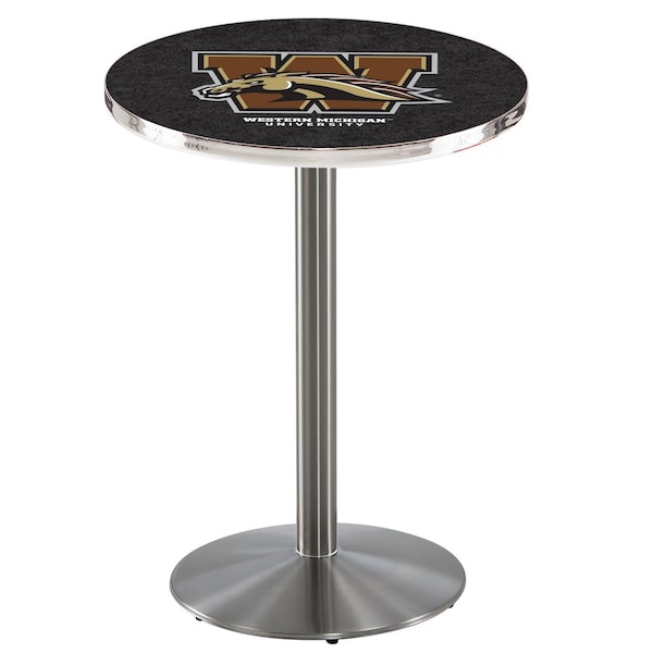 Holland Bar Stool Co 42" Stainless Steel Western Michigan Pub Table - L214S4228WESTMI