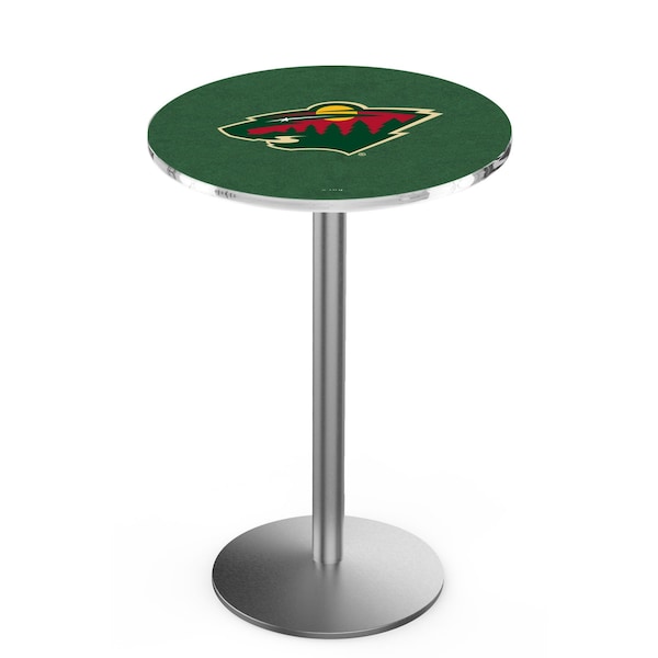 Holland Bar Stool Co 36" Stainless Steel Minnesota Wild Pub Table, 36" dia. Top - L214S3636MINWLD