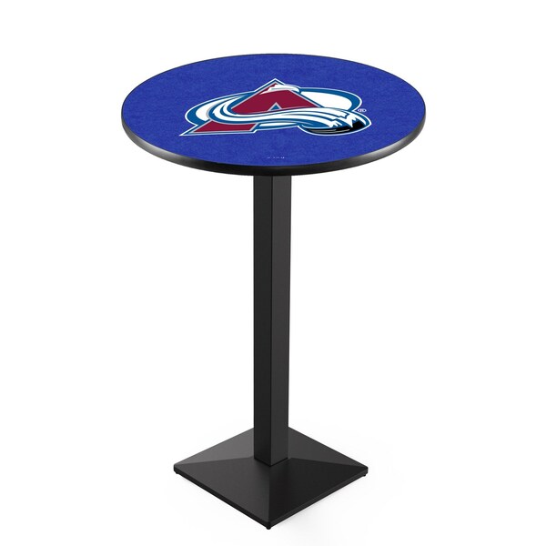 Holland Bar Stool Co 42" Blk Wrinkle Colorado Avalanche Pub Table, 36" dia. Top - L217B4236COLAVA