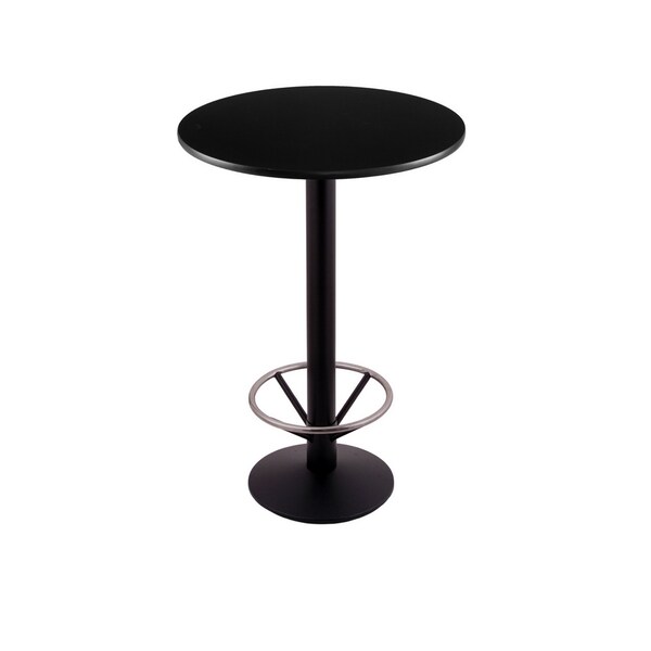 Holland Bar Stool Co 36" 214 Black Table, 24" dia. Top, Foot Ring - 214-1636BW24RFTRG