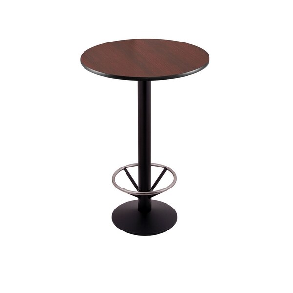 Holland Bar Stool Co 36" 214 Black Table, 24" dia. Top, Foot Ring - 214-1636BW24RFTRG