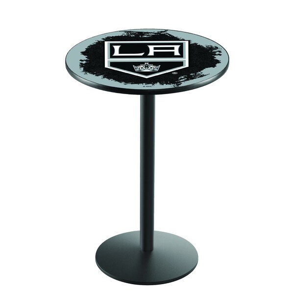 Holland Bar Stool Co 42" Blk Wrinkle Los Angeles Kings Pub Table - L214B4228LAKING