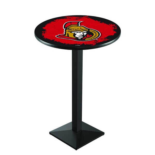Holland Bar Stool Co 42" Blk Wrinkle Ottawa Senators Pub Table - L217B4228OTTSEN