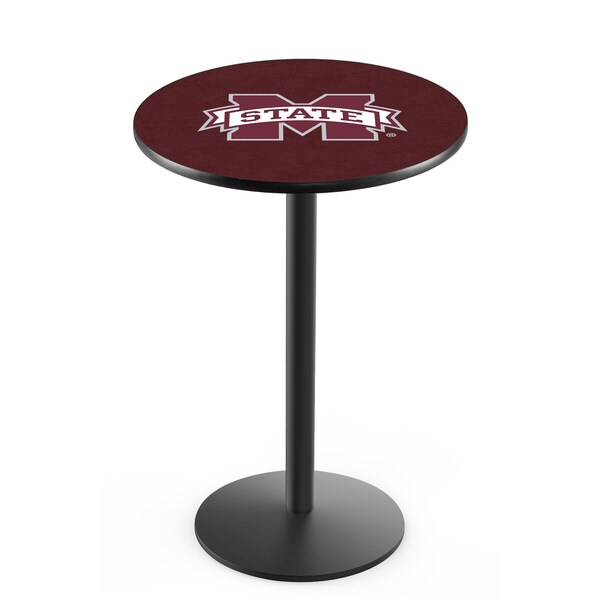 Holland Bar Stool Co 36" Blk Wrinkle Mississippi State Pub Table - L214B3628MSSSTU
