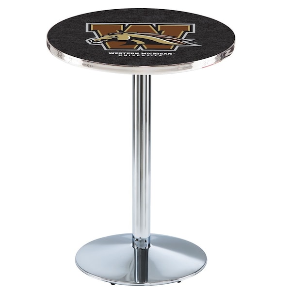 Holland Bar Stool Co 36" Chrome Western Michigan Pub Table - L214C3628WESTMI