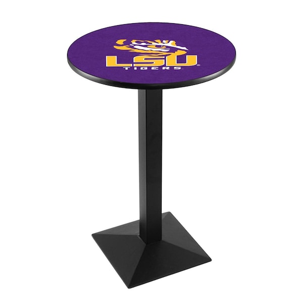 Holland Bar Stool Co 36" Blk Wrinkle Louisiana State Pub Table - L217B3628LASTUN