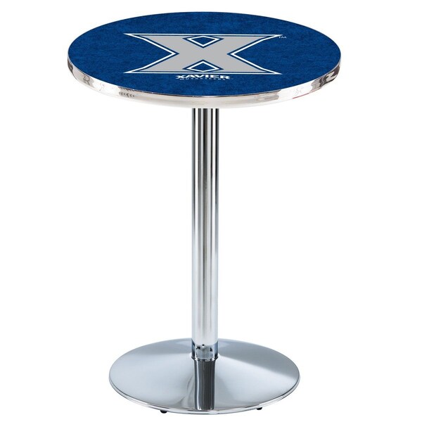 Holland Bar Stool Co 42" Chrome Xavier Pub Table, 36" dia. Top - L214C4236XAVIER