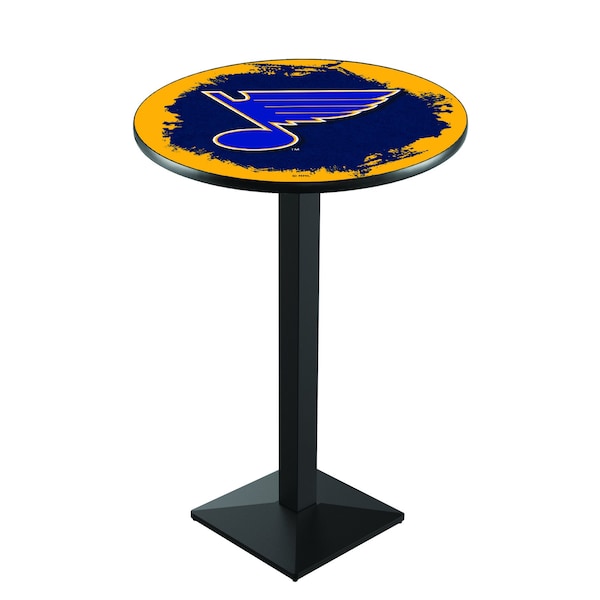 Holland Bar Stool Co 36" Blk Wrinkle St Louis Blues Pub Table - L217B3628STLBLU