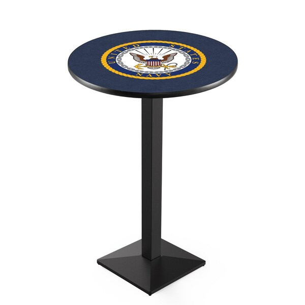 Holland Bar Stool Co 36" Blk Wrinkle U.S. Navy Pub Table, 36" dia. Top - L217B3636NAVY