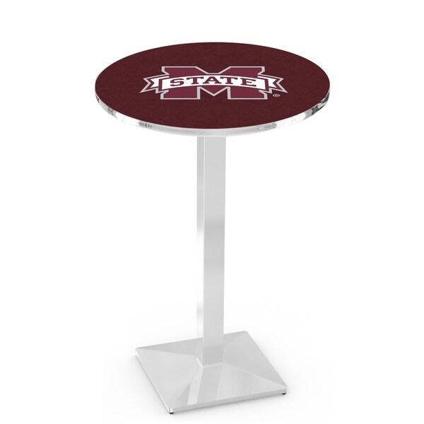 Holland Bar Stool Co 36" Chrome Mississippi State Pub Table - L217C3628MSSSTU