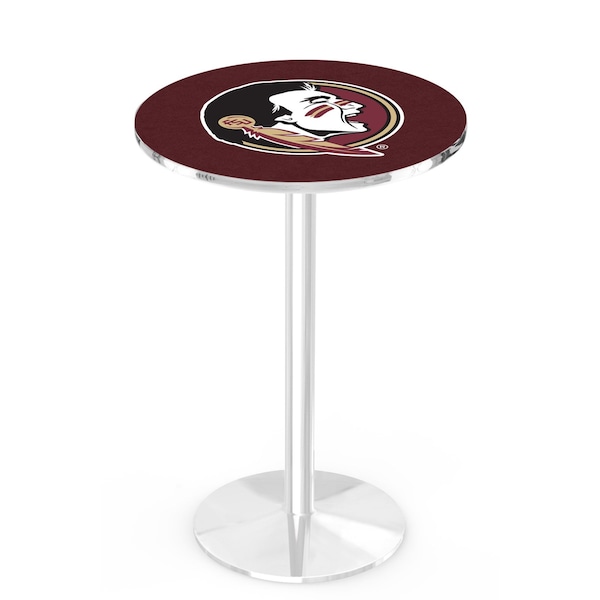 Holland Bar Stool Co 42" Chrome Florida State (Head) Pub Table, 36" dia. Top - L214C4236FSU-HD