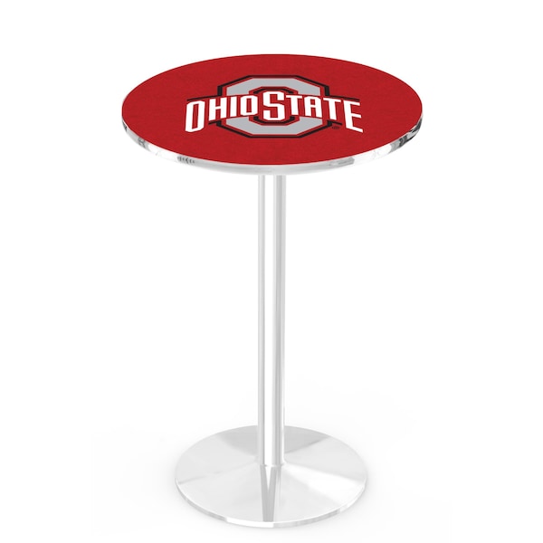 Holland Bar Stool Co 42" Chrome Ohio State Pub Table - L214C4228OHIOST