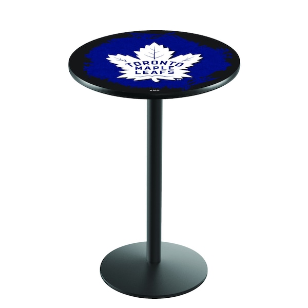 Holland Bar Stool Co 36" Blk Wrinkle Toronto Maple Leafs Pub Table - L214B3628TORMPL