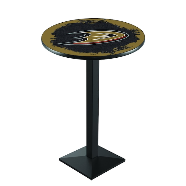Holland Bar Stool Co 36" Blk Wrinkle Anaheim Ducks Pub Table - L217B3628ANADKS