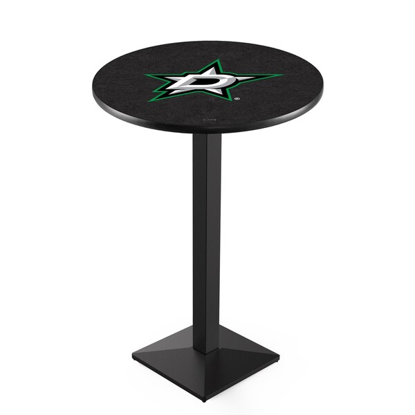 Holland Bar Stool Co 36" Blk Wrinkle Dallas Stars Pub Table, 36" dia. Top - L217B3636DALSTA