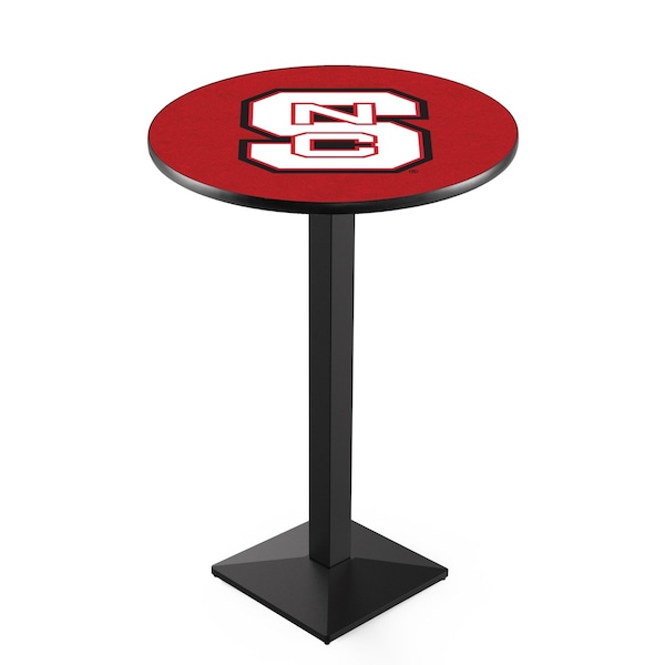 Holland Bar Stool Co 42" Blk Wrinkle North Carolina State Pub Table, 36" dia. Top - L217B4236NCARST