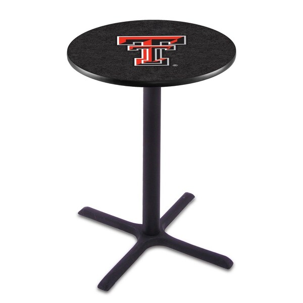 Holland Bar Stool Co 36" Blk Wrinkle Texas Tech Pub Table, 36" dia. Top - L211B3636TXTECH