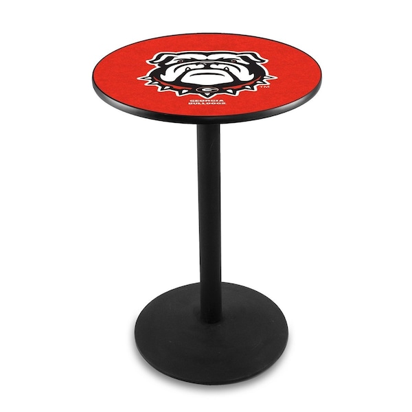 Holland Bar Stool Co 42" Blk Wrinkle Georgia "Bulldog" Pub Table, 36" dia. Top - L214B4236GA-DOG