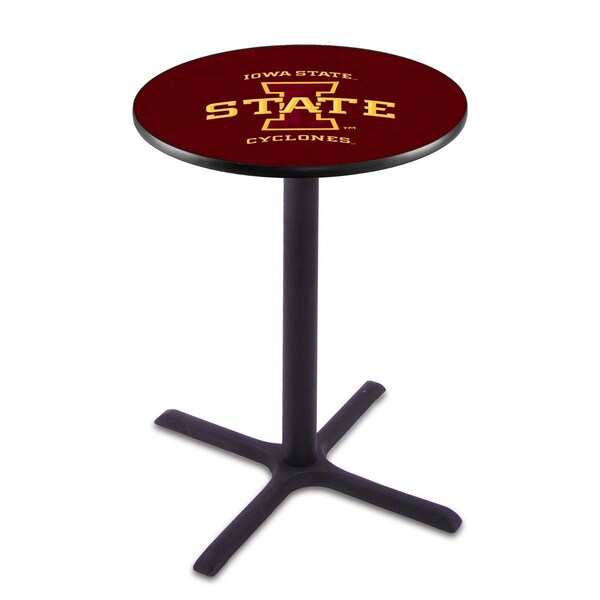 Holland Bar Stool Co 42" Blk Wrinkle Iowa State Pub Table, 36" dia. Top - L211B4236IOWAST