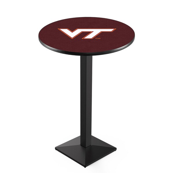 Holland Bar Stool Co 42" Blk Wrinkle Virginia Tech Pub Table, 36" dia. Top - L217B4236VATECH