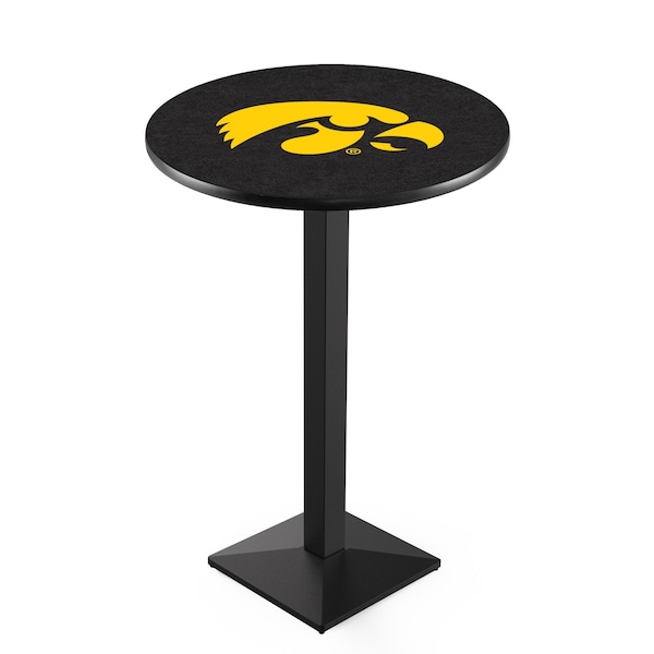 Holland Bar Stool Co 42" Blk Wrinkle Iowa Pub Table, 36" dia. Top - L217B4236IOWAUN