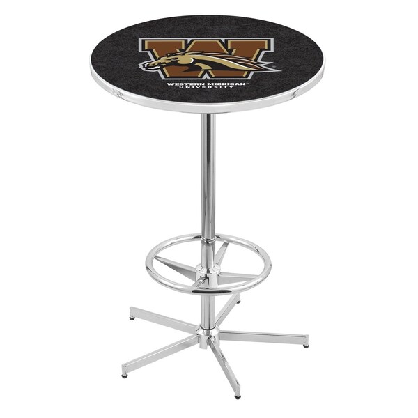 Holland Bar Stool Co 42" Chrome Western Michigan Pub Table - L216C4228WESTMI