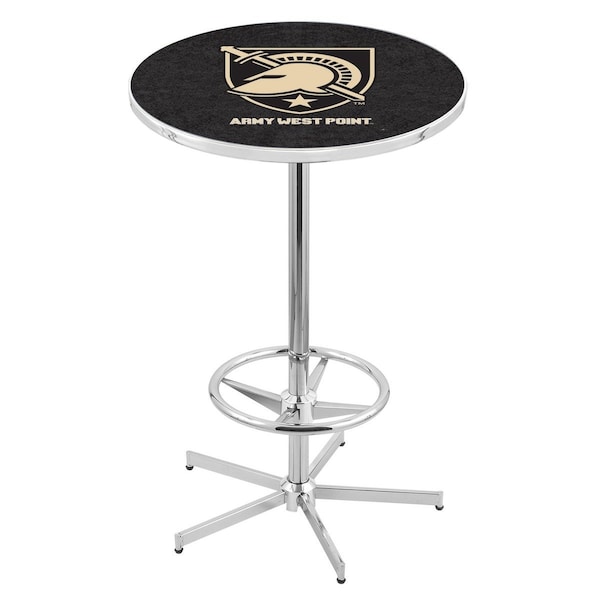 Holland Bar Stool Co 42" Chrome US Military Academy ARMY Pub Table, 36" dia. Top - L216C4236USMILA