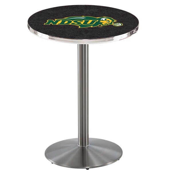 Holland Bar Stool Co 36" Stainless Steel North Dakota State Pub Table, 36" dia. Top - L214S3636NDAKST-B
