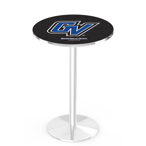 Holland Bar Stool Co 36" Chrome Grand Valley State Pub Table, 36" dia. Top - L214C3636GVSTUN