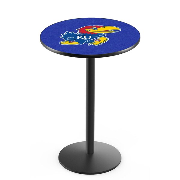 Holland Bar Stool Co 42" Blk Wrinkle Kansas Pub Table, 36" dia. Top - L214B4236KNSASU
